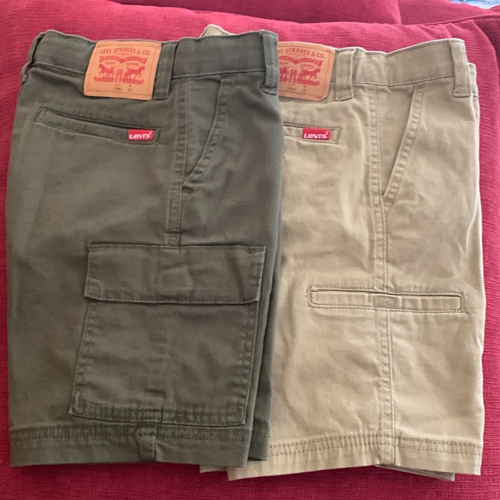 Boys Levi’s shorts size 10 cotton stretch 3 tan 2 olive 5 pairs